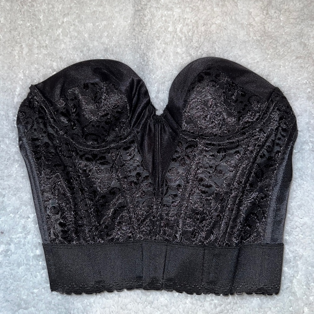Black Strapless Lingerie Corset Top